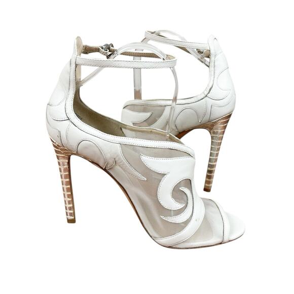 Brian Atwood Linscott Mesh Inset Heels Leather Ankle Strap Wedding Size 9.5 - Picture 4 of 9